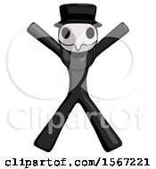 Poster, Art Print Of Black Plague Doctor Man Jumping Or Flailing