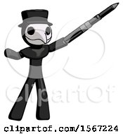 Black Plague Doctor Man Demonstrating That Indeed The Pen Is Mightier