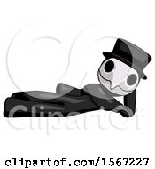 Poster, Art Print Of Black Plague Doctor Man Reclined On Side