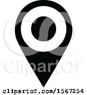 Clipart Of A Black And White Location Icon Royalty Free Vector Illustration
