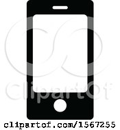Clipart Of A Black And White Cell Phone Icon Royalty Free Vector Illustration