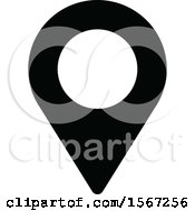 Clipart Of A Black And White Location Icon Royalty Free Vector Illustration