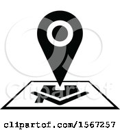 Clipart Of A Black And White Home Address Icon Royalty Free Vector Illustration by dero