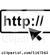 Clipart Of A Black And White World Wide Web Http Icon Royalty Free Vector Illustration