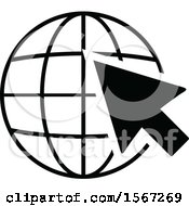 Clipart Of A Black And White World Wide Web Icon Royalty Free Vector Illustration