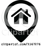 Poster, Art Print Of Black And White Home Address Icon