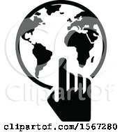 Clipart Of A Black And White World Wide Web Icon Royalty Free Vector Illustration by dero