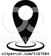 Clipart Of A Black And White Location Icon Royalty Free Vector Illustration by dero