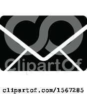 Clipart Of A Black And White Mail Icon Royalty Free Vector Illustration by dero