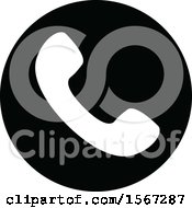 Clipart Of A Black And White Phone Icon Royalty Free Vector Illustration by dero