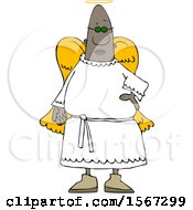 Clipart Of A Black Male Angel Royalty Free Vector Illustration