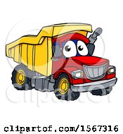 Clipart Of A Cartoon Dump Truck Mascot Character Royalty Free Vector Illustration by AtStockIllustration