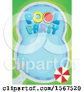 Clipart Of A Summer Time Pool Party Design Royalty Free Vector Illustration by visekart