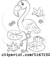 Poster, Art Print Of Lineart Flamingo