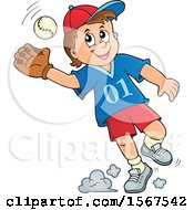 Poster, Art Print Of Boy Catching A Baseball
