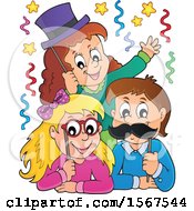 Poster, Art Print Of Group Of Children With Photo Props At A Party