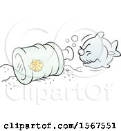 Poster, Art Print Of Little Fish Safe In A Bottle Avoiding A Big Fish