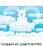 Poster, Art Print Of Polar Bear Sitting On Floating Ice
