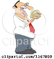 Poster, Art Print Of Man About To Shove A Taco In His Mouth