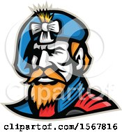 Poster, Art Print Of Retro Jacobite Highlander Mascot Wearing A Beret
