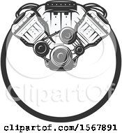 Clipart Of A Car Engine Design Royalty Free Vector Illustration