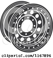 Clipart Of A Car Rim Automotive Icon Royalty Free Vector Illustration