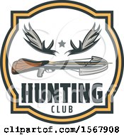 Clipart Of A Hunting Crossbow And Antlers Design Royalty Free Vector Illustration by Vector Tradition SM