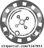 Grayscale Casino Roulette Wheel Icon