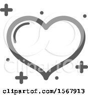 Poster, Art Print Of Grayscale Casino Heart Playing Card Suit Icon