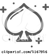Poster, Art Print Of Grayscale Casino Spade Playing Card Suit Icon
