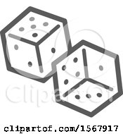 Clipart Of A Grayscale Casino Dice Icon Royalty Free Vector Illustration by Vector Tradition SM