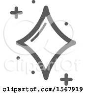 Clipart Of A Grayscale Casino Diamond Playing Card Suit Icon Royalty Free Vector Illustration
