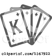 Poster, Art Print Of Grayscale Casino Playing Cards Icon