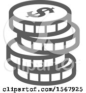 Clipart Of A Grayscale Casino Coins Icon Royalty Free Vector Illustration