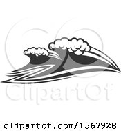Poster, Art Print Of Grayscale Splash Ocean Surf Wave Water Design