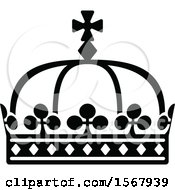 Clipart Of A Black And White Crown Royalty Free Vector Illustration by Vector Tradition SM