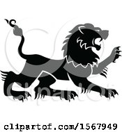 Poster, Art Print Of Black And White Heraldic Lion