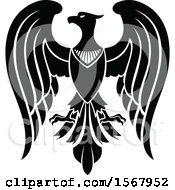 Clipart Of A Black And White Heraldic Eagle Royalty Free Vector Illustration by Vector Tradition SM