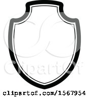Clipart Of A Black And White Shield Design Royalty Free Vector Illustration