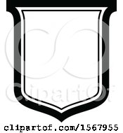 Clipart Of A Black And White Shield Design Royalty Free Vector Illustration