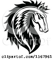 Poster, Art Print Of Black And White Tough Stallion