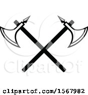 Poster, Art Print Of Black And White Design Of Crossed Axes