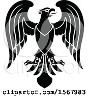 Clipart Of A Black And White Heraldic Eagle Royalty Free Vector Illustration by Vector Tradition SM