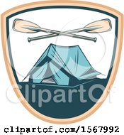 Poster, Art Print Of Tent And Crossed Oars In A Shield