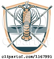 Poster, Art Print Of Lobster And Crossed Sticks Over A Shield