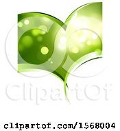Poster, Art Print Of Green Background With Flares Inside A Heart Shape On White