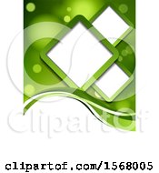 Poster, Art Print Of Green Background With Flares And Diamond Frames On White