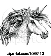 Poster, Art Print Of Sketched Unicorn