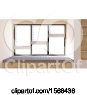 Clipart Of A 3d Window Seat Royalty Free Illustration