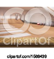 Clipart Of A 3d Wood Bar With Blurred Gym Interior Royalty Free Illustration